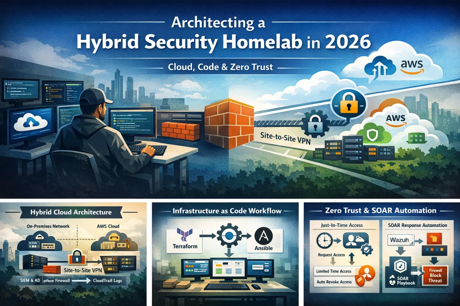 High-Level Architecture of the Hybrid Security Homelab